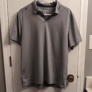 Rhone Men's Delta Pique Polo Shirt Gray Size Large Performance Golf Lightweight